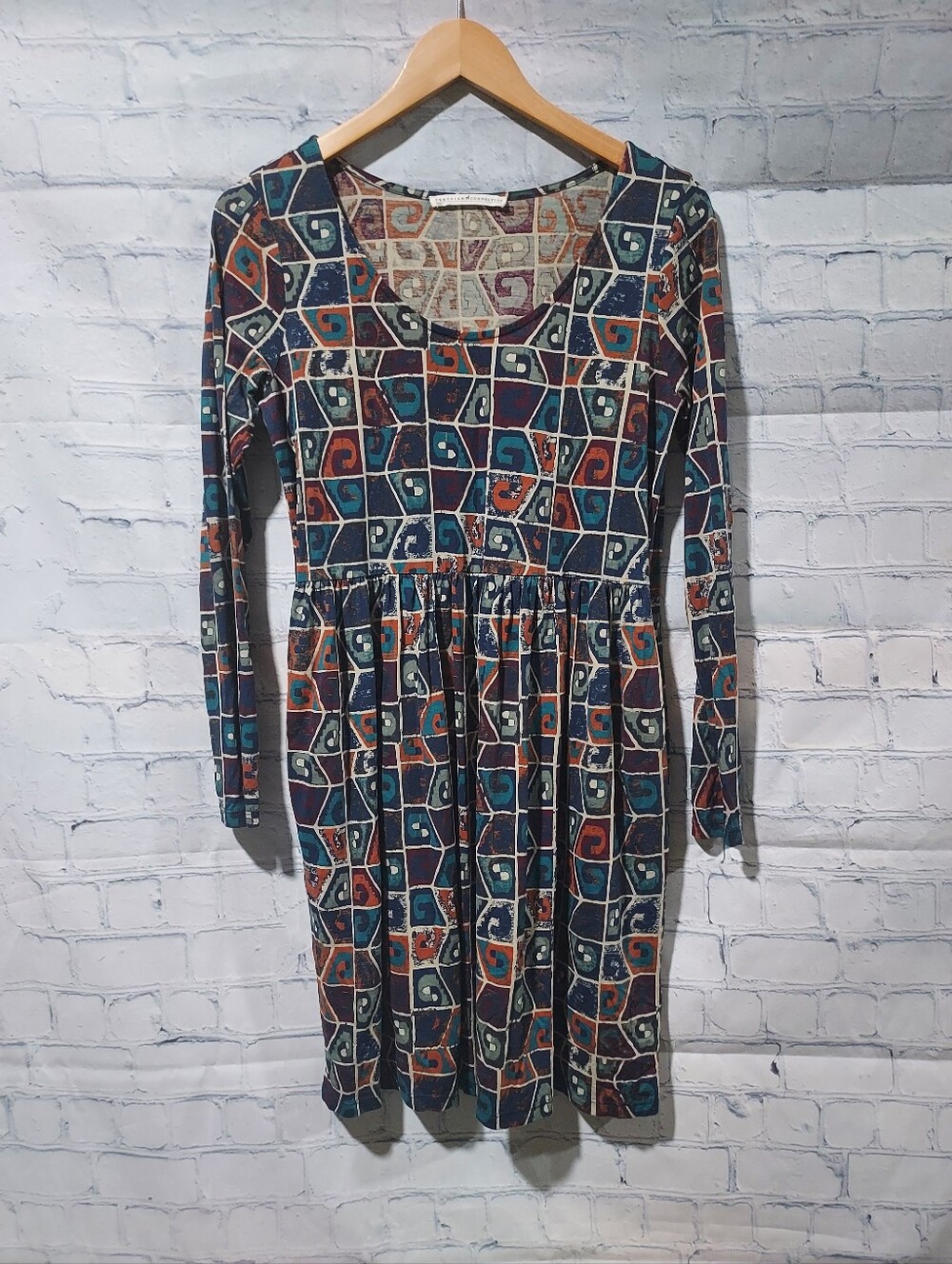 Peruvian Connection XS/Small Dress Huari Pima Cotton Dress Pockets Abstract